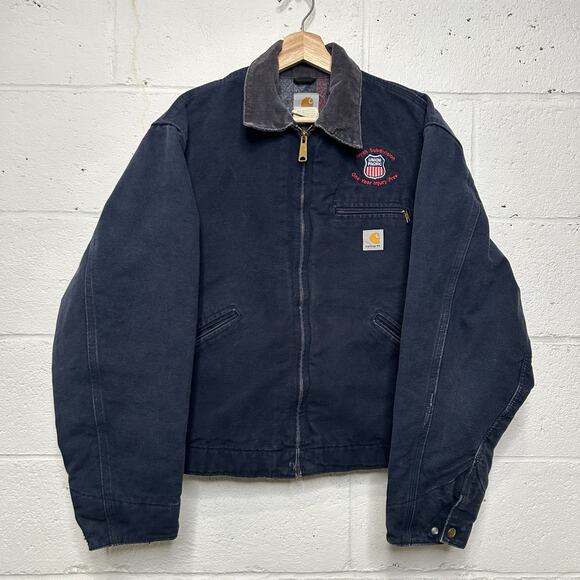 Vintage Carhartt Blanket-Lined Detroit Jacket “Dark Navy” - Picture 1 of 9